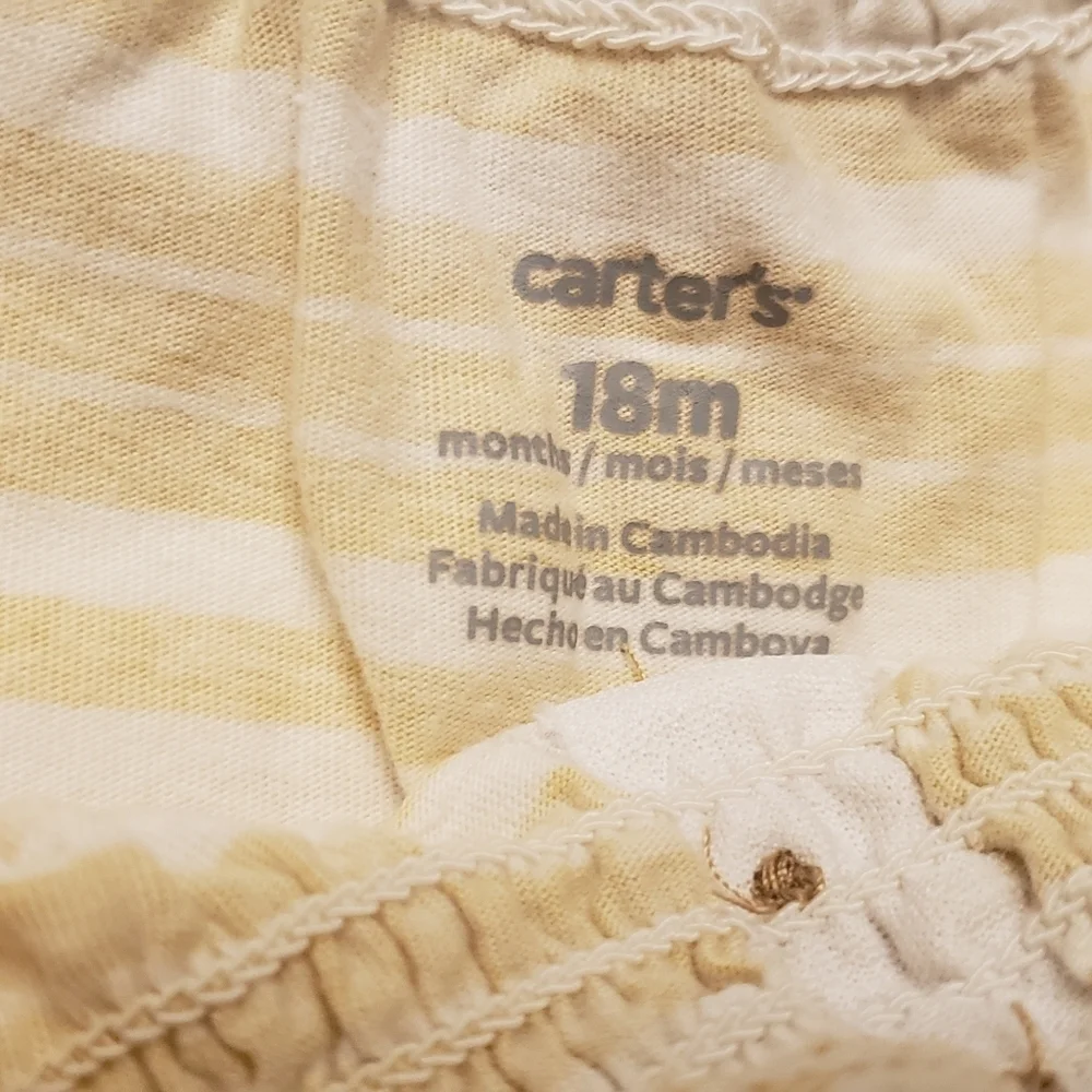 Carter's Yellow Striped Infant 18m One Piece